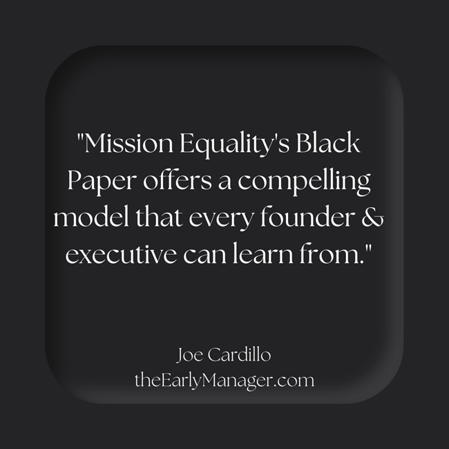 Quote on Mission Equality Black Paper